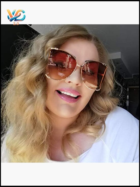 Oversized Semi Rimless Sunglasses Retro Metal Frame Pearl Design UV Protection main image 5